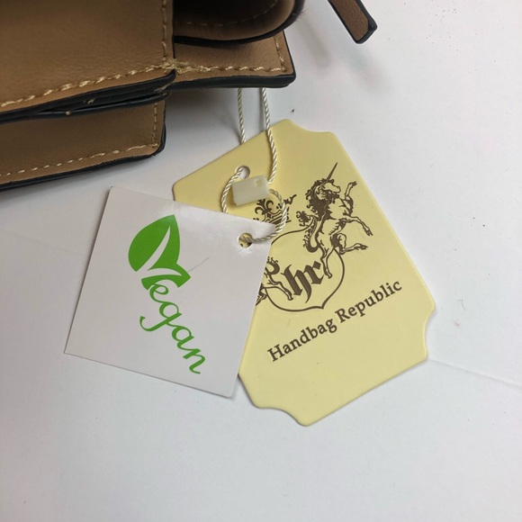 NWT VEGAN LEATHER & FUR NUDE CROSSBODY SATCHEL - Picture 6 of 8